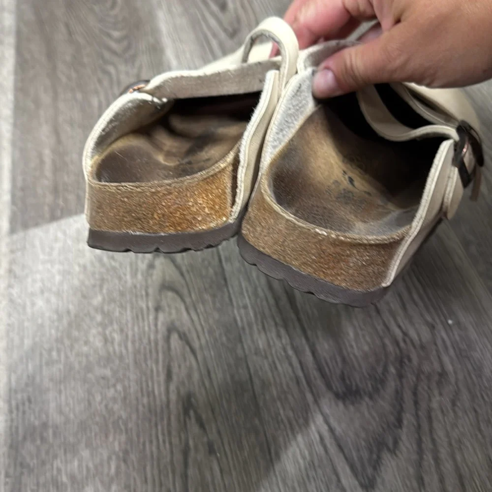 Birkenstock Cream Mules with Straps - Picture 4 of 5